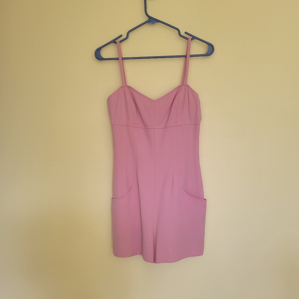 Chanel purple pink romper with pockets